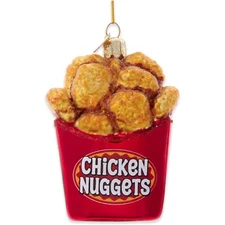 Kurt Adler Noble Gems Glass Christmas Ornament, Chicken Nuggets