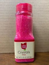 2.3oz Cake Mate Crystals PINK cake toppings sprinkles decoration 