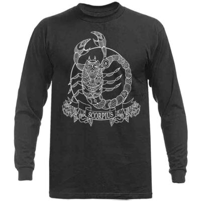 Scorpio Zodiac Sign Horoscope Astrological Graphic Long Sleeve