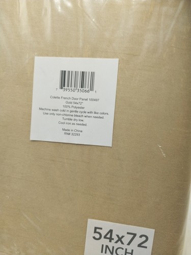 Elrene Home Fashions Colette French Door Panel Curtain 54in x 72in Gold - Picture 5 of 6