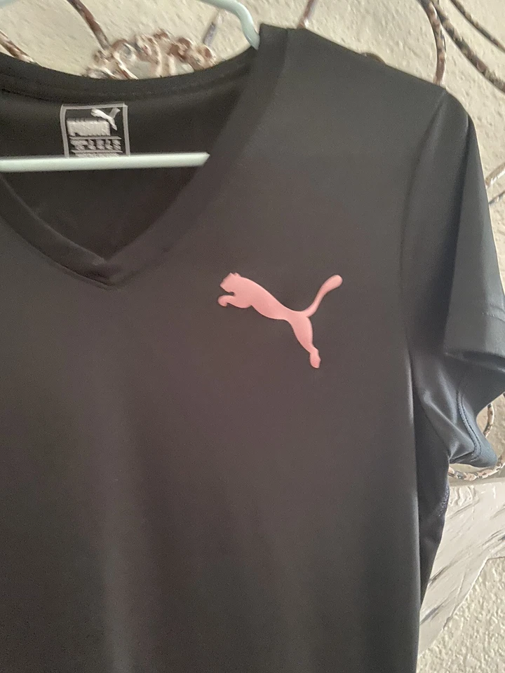 Puma Mujer Camisa Activa Atlética Negra Foto 2 de 4