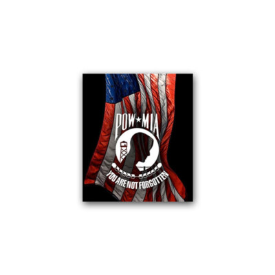 Bandiera Moto POW-MIA 6x9 Cm - Doppia Cucitura E Double Face, Con Anello Di Gomma