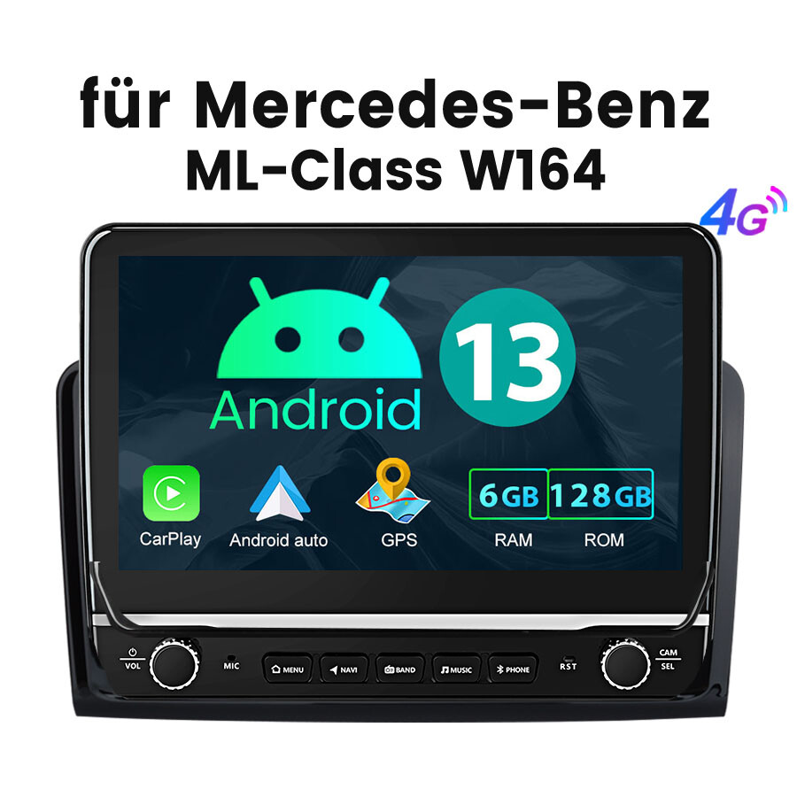 Radio de coche 6+128G Android 13.0 GPS Navi para Mercedes Benz clase ML/GL W164 X164