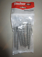 Pack of 10 Fischer Concrete Bolts - m8 x 90mm Self Tapping Screws Hex Brick