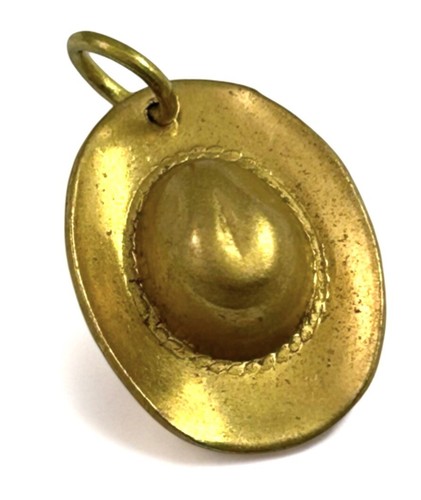 Cowboy Hat Charm Necklace Pendant Brass Metal Charm Womens Jewelry Gift Western
