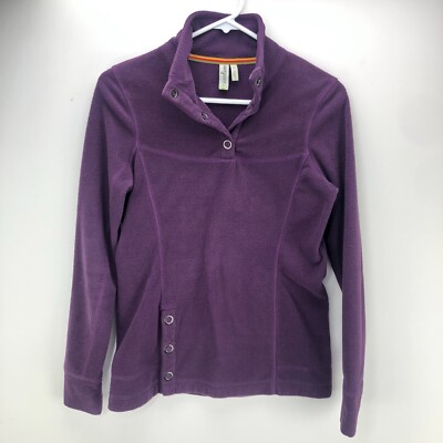Sahalie Butter Fleece Womens Fleece Henley Pullover Size XS Purple