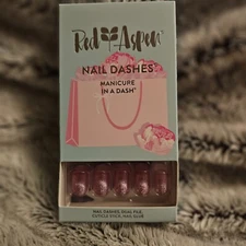 Red Aspen Press On Nails, Short Square, Exquisite and Expensive, Ellory