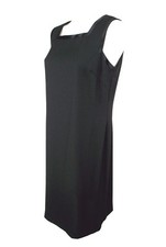 QUADRA "Little Black Dress" Polyester Crepe w/ Satin Trim, Sleeveless - 10