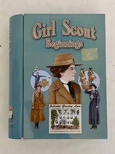 Girl Scouts Cookie Tin. Blue  Book-shaped. Storage. "Girl Scout Beginnings."