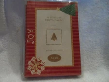 Picture Post package of 10 Holiday Photo Cards - JOY with tree and snowflake