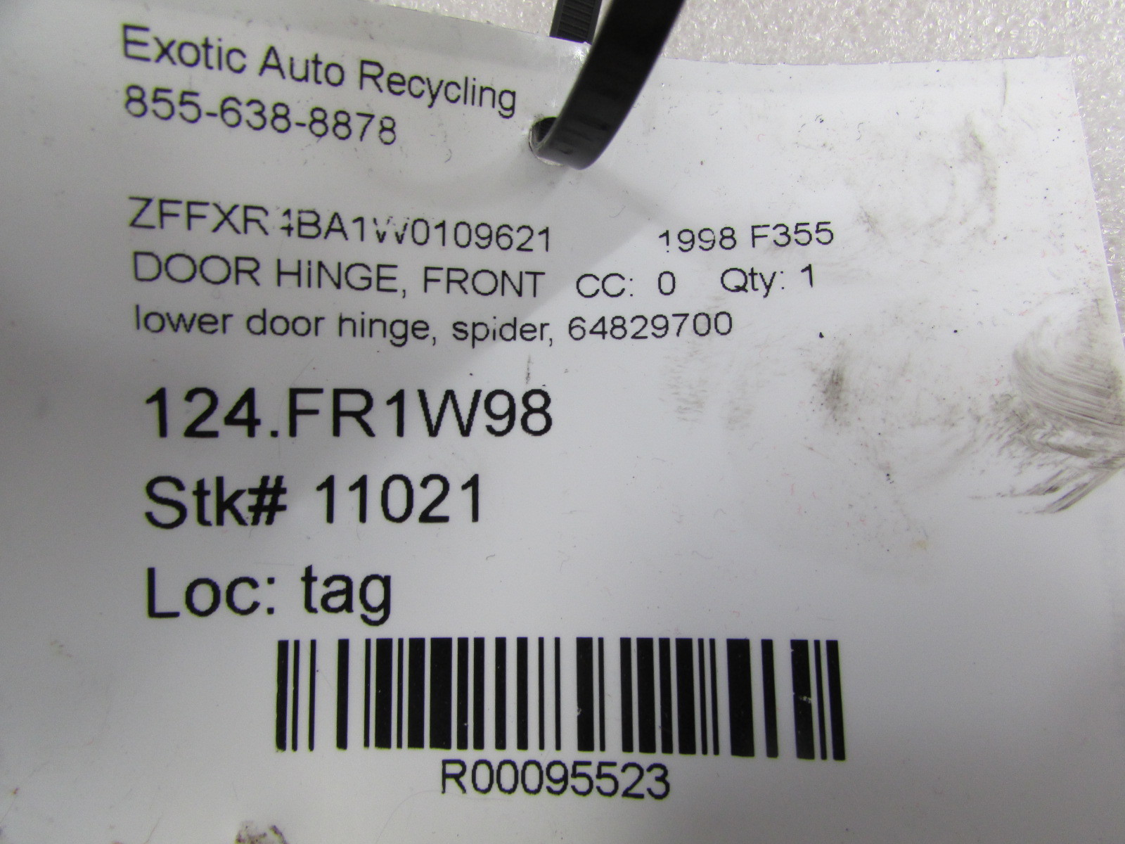 Ferrari 355, Spider, Front Lower Door Hinge, Used, P/N 64829700