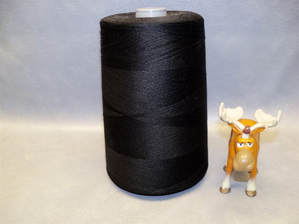 Tex 60 Black Sewing Thread Poly Core Cotton Wrap 12000 yd Military  - Image 2 of 4