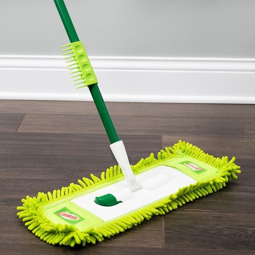 Green Microfiber Dust Mop Refill Pad Clip-on Eco-friendly Washable Hard Floors - Picture 6 of 7
