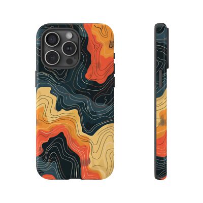 Colorful Topographical Design, Tough Case, for iPhone and Samsung Galaxy