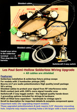 Les Paul Semi-Hollow Solderless Wiring Upgrade Shielded cables Bourns pots