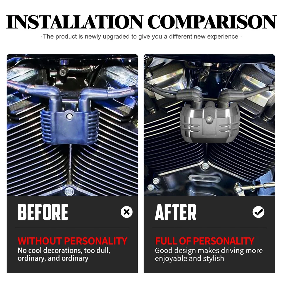 Cubierta de bobina de aluminio cromado apta para Harley 18-25 Softail Street Fat Bob Breakout Foto 3 de 4