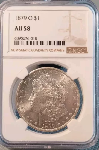 1879-O MORGAN SILVER DOLLAR NGC AU58