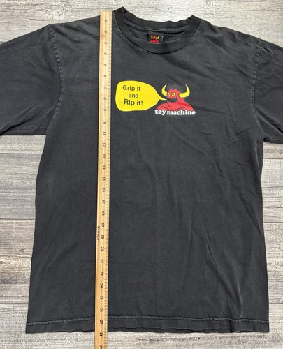 Vintage Toy Machine Skateboard Shirt Mens Size Large Grip It and Rip It Black - Picture 5 of 7