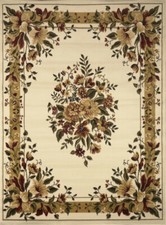 8x10 Home Dynamix Ivory Floral Bordered Area ...