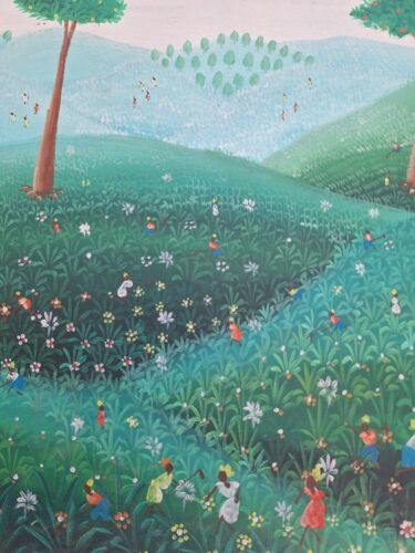 Peinture huile Sur Toile Paysage Nature Arbres Tableau Signé - Photo 12 sur 20