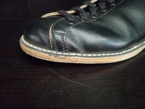 Vintage Mens Three Thousand Line Bowling Shoes 3005 SIZE 9 Black LEATHER ~ #00s - Picture 8 of 18