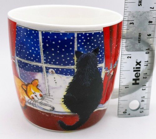Taza de cerámica Queens Alex Clark ventana de Navidad gato con lata invierno porcelana fina - Imagen 8 de 14