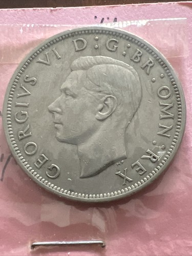 1948 & 1950 UNITED KINGDOM HALF 1/2 CROWN COIN, "GEORGE VI", Very Fine - Picture 2 of 5