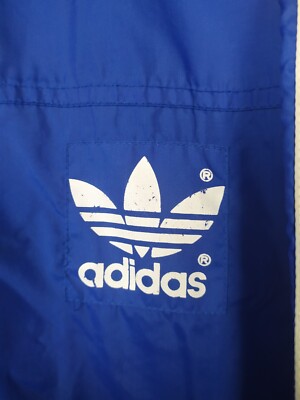 Adidas Vintage jacket With Zipped Blue Nylon Mens Size L | eBay