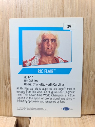 RIC FLAIR🏆1991 WCW Impel #39 Wrestling Card🏆FREE POST - Picture 2 of 2
