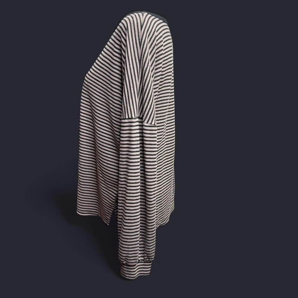 Vestido camisero rosa lirio negro y tostado manga larga de gran tamaño - talla mediana Foto 3 de 4