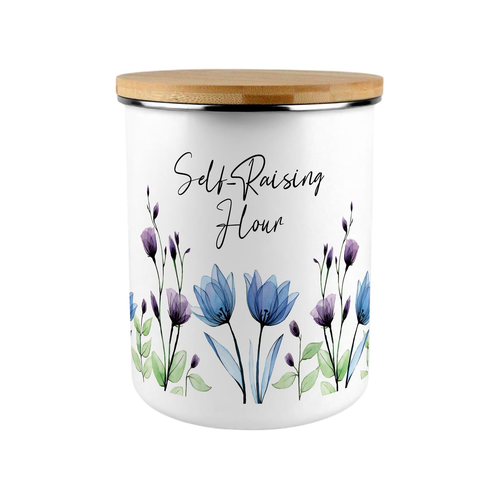 Blooming Lovely Flowers Large Self-Raising Flour Canister - Ideal Storage Gift