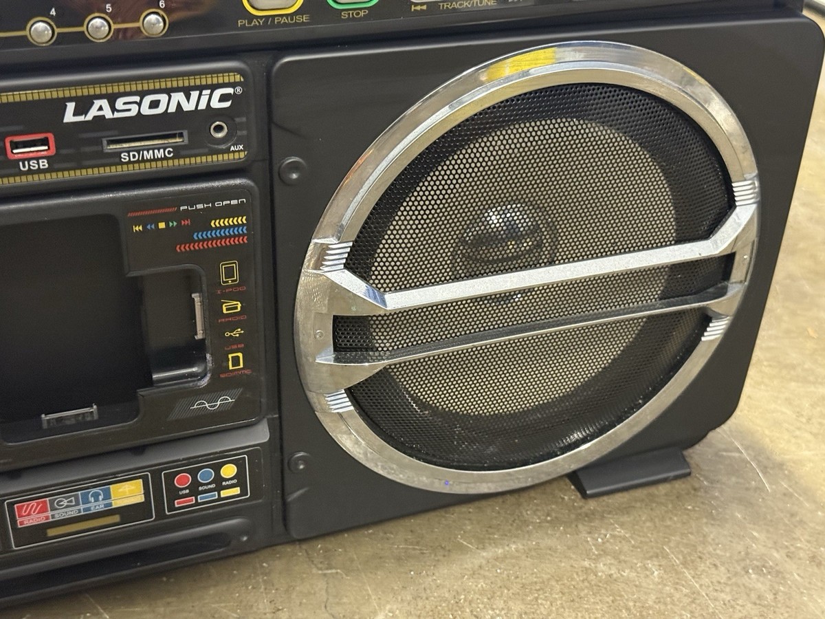 ラジオ・コンポ LASONIC i 931 LASONIC i-931 Retro Boombox iPod- AM/FM Radio- USB- SD/MMC