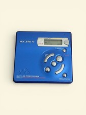 Sony MD MZ-R501 Blue Mini Disc Player Recorder G-Protection Rare Tested Working