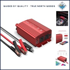 Compact 300W Power Inverter for Car with 2 AC Outlets and USB Charging