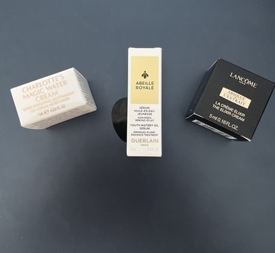 Guerlain Youth Watery Oil Serum, Charlotte s Magic Water Cream, Lancôme Elixir