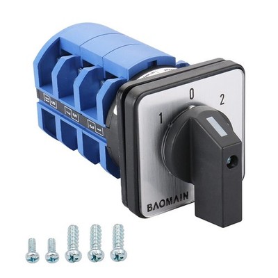 Baomain Rotary Changeover Switch,63A 3Position,12Terminal Cam Selector with 1...