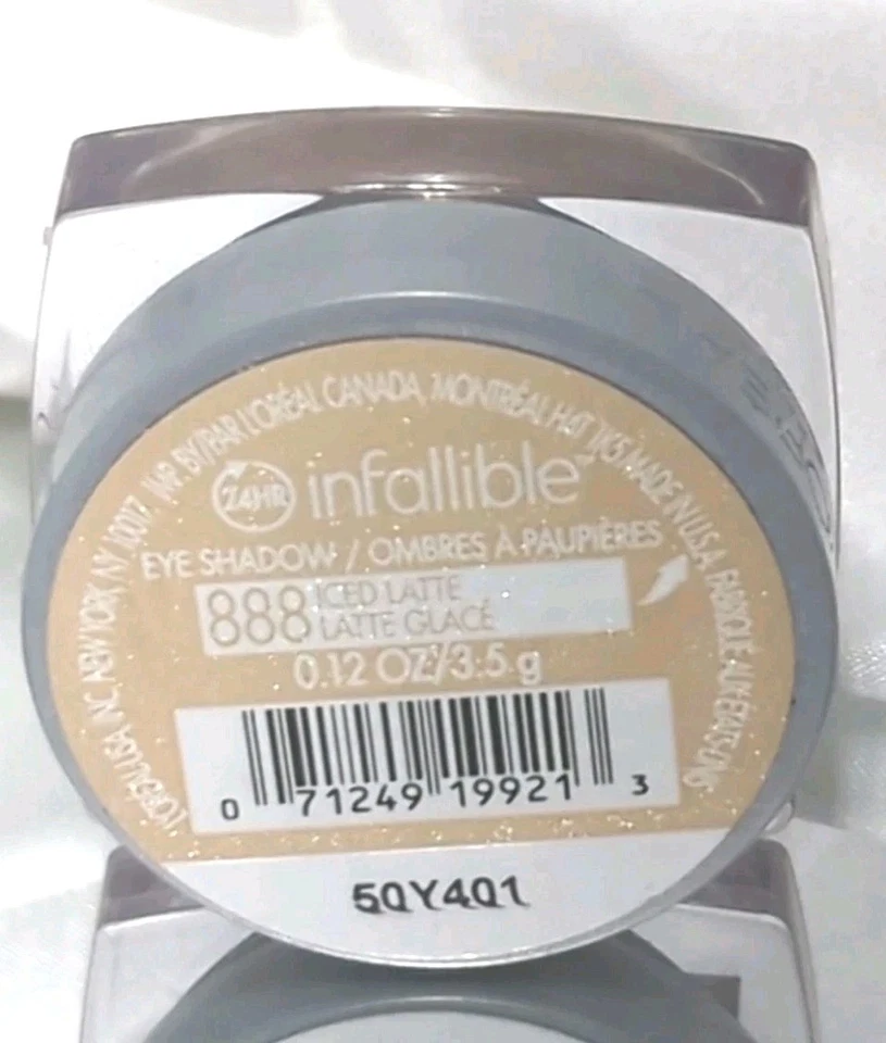 L'Oréal Infallible Eyeshadow 888 Iced Latte 0.12 oz 24HR Wear Waterproof NEW - Image 2 of 3