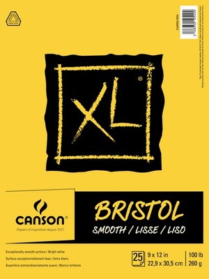 Canson XL Recycled Bristol Paper Pad 9''X12''-25 Sheets
