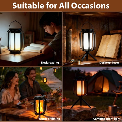 Solar Lanterns Outdoor Waterproof , Flickering Flame Garden Lights with 2 Mod... - Bild 5 von 8