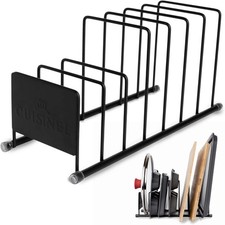 (C-161-MBLK) CUISINEL POT LID AND DISH ORGANIZER RACK - MATTE BLACK KITCHEN