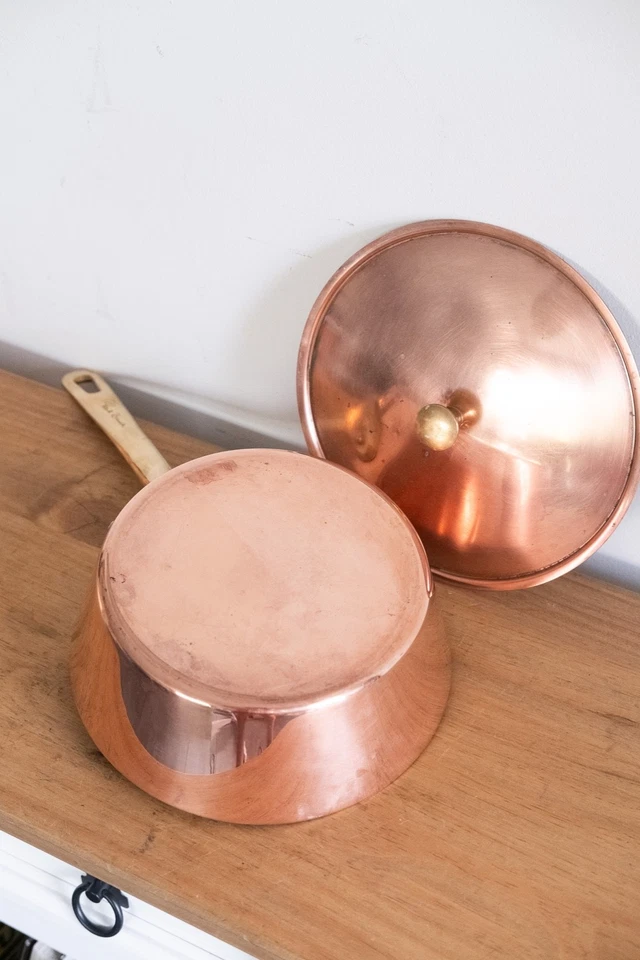 Sauteuse évasée en cuivre Paul Bocuse avec couvercle - 22 cm - 2,24 kg - Photo 4/4