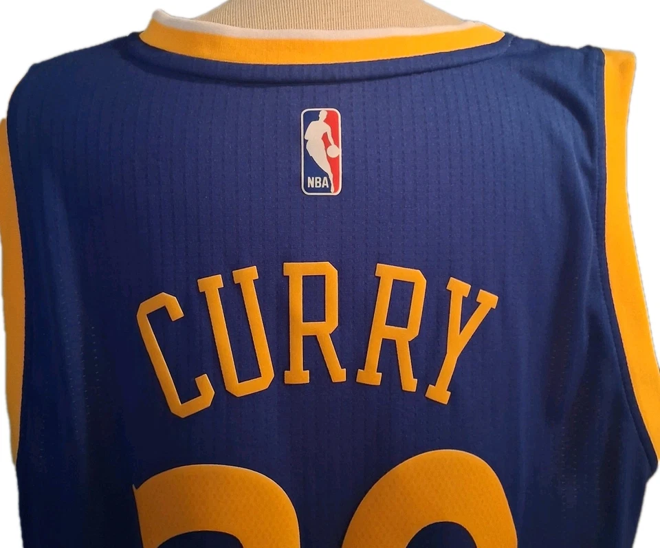 Camiseta Adidas Stephen Curry Para Hombre Grande Azul Golden State Warriors Swingman Foto 3 de 4