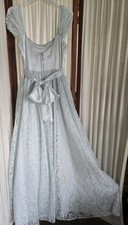 Jessica Mcclintock Gunne Sax Gown Satin Lace Cinderella Size 7 Light Powder Blue