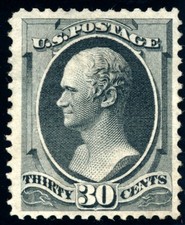 US 154 30c National Bank Note 1870 Alexander Hamilton PF cert unused part OG