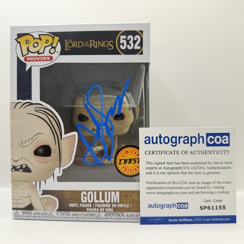 Andy Serkis Signed Gollum Chase 532 Lord Of The Rings LOTR Funko Pop ACOA