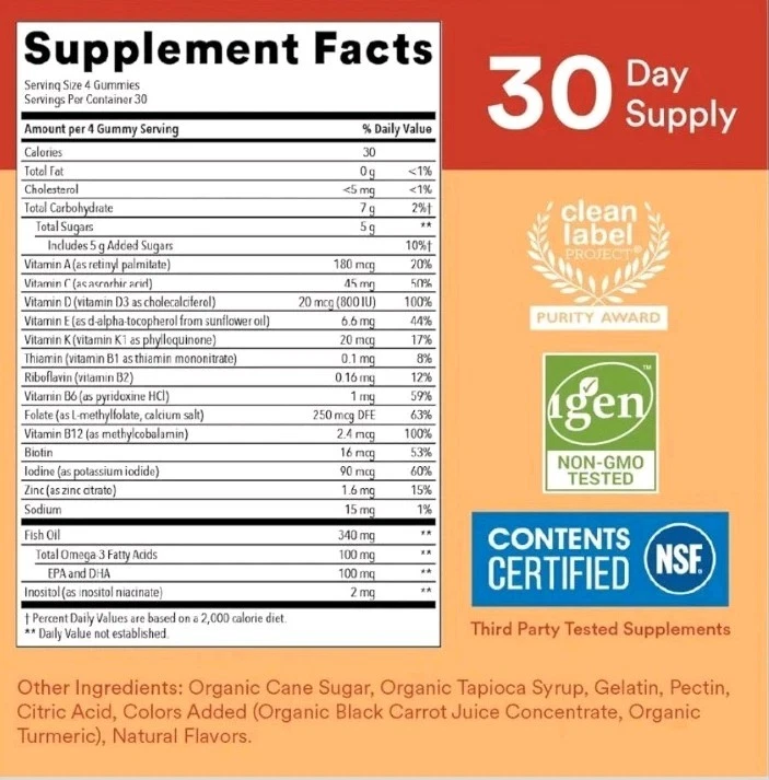 Gomitas multivitamínicas para niños SmartyPants 120 unidades Foto 2 de 4