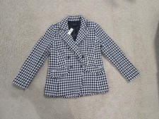 Talbots Houndstooth Double Breasted Jacket Blazer Size 6