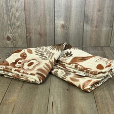 Mika Home Sunflower Pattern Throw Pillow Covers 22x22 Inches, Brown Cream