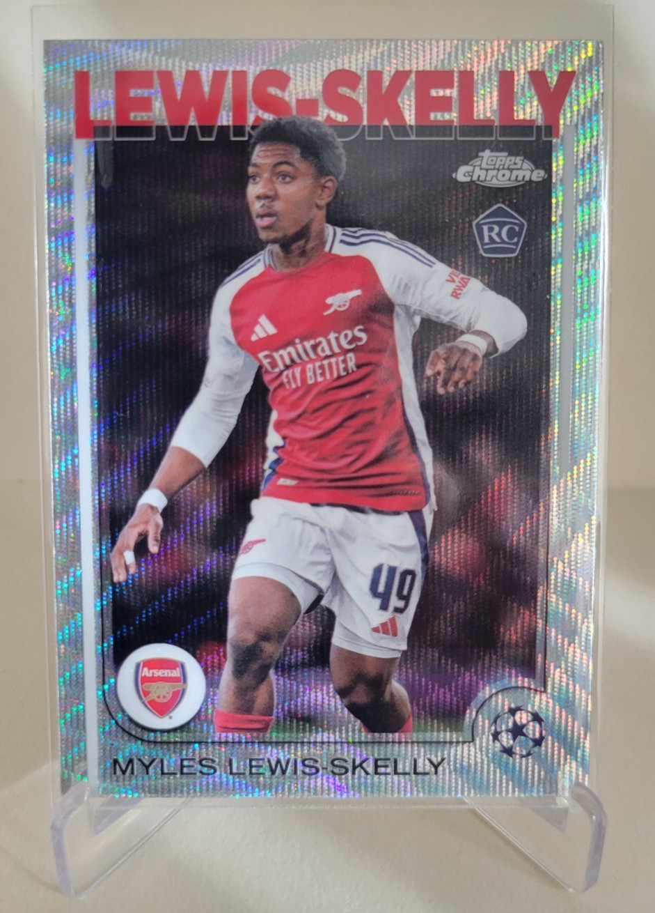 2024-25 TOPPS CHROME UEFA CLUB MYLES LEWIS-SKELLY RC WAVE REFRACTOR #154 ARSENAL