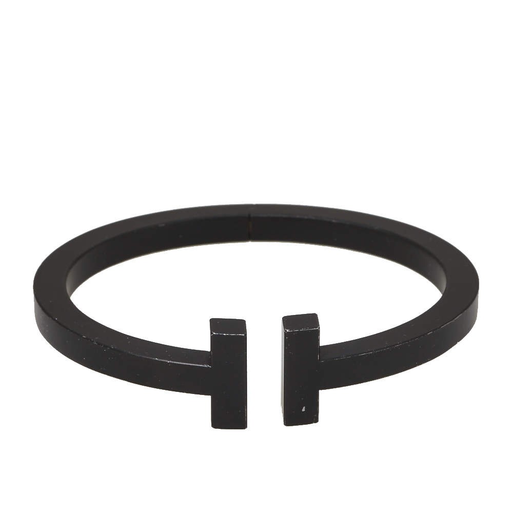 Tiffany T Square Black Stainless Steel Bracelet for Women Size S  